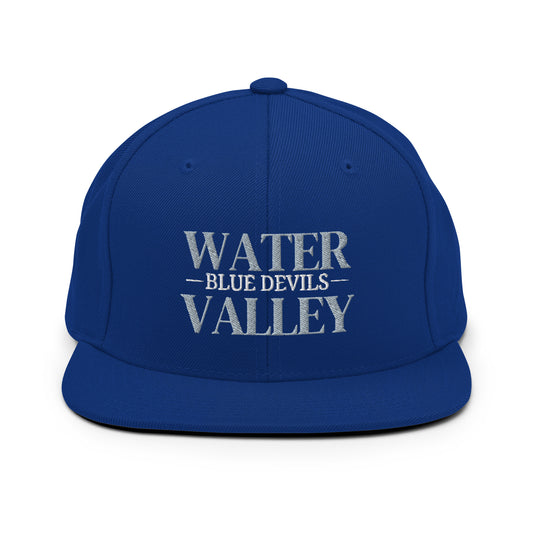 Water Valley Blue Devils Snapback Flat Bill Embroidered Hat