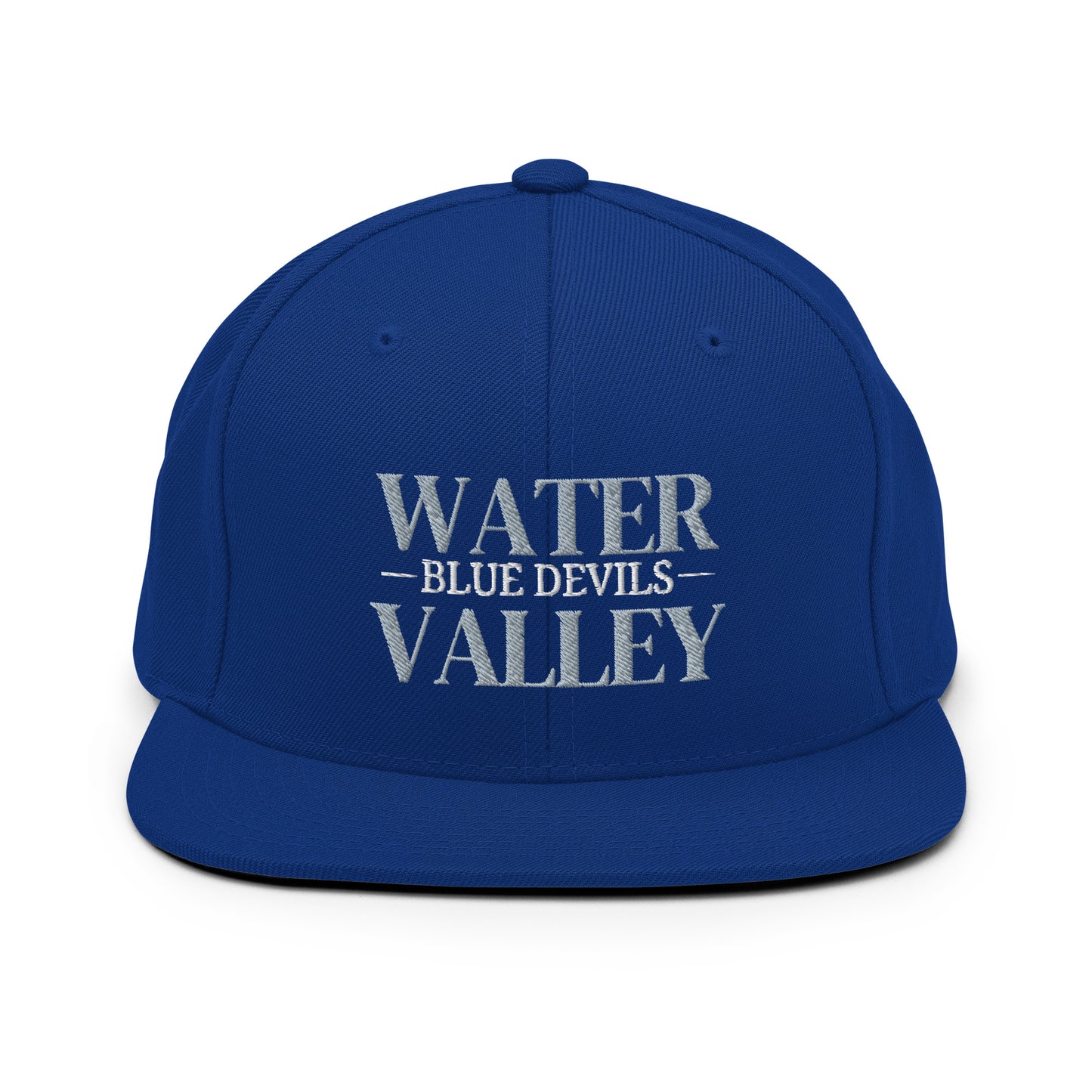 Water Valley Blue Devils Snapback Flat Bill Embroidered Hat